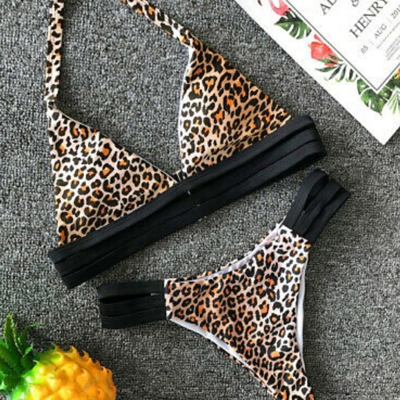 Other - 😻😻 LARGE SEXY STRAPPY LEOPARD PRINT BIKINI